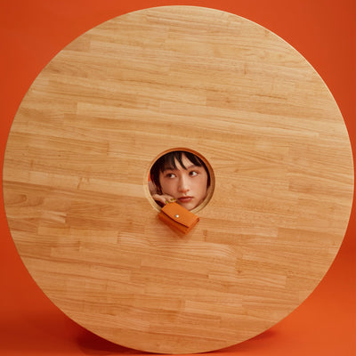 ＜クロコ＞三つ折り札入れ_袂落/オレンジ