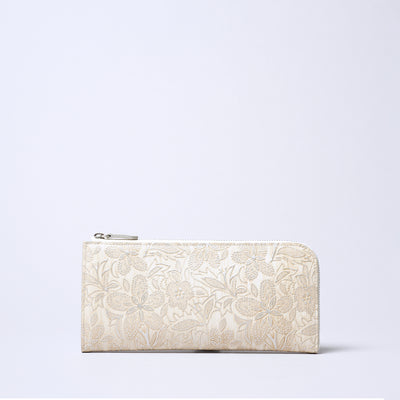 <ARUKAN> Claire L Zip Long Wallet / Pearl White