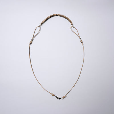 皮革編織多功能掛繩背帶/象牙白