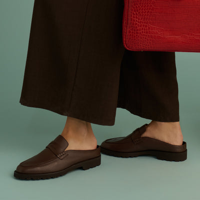<Liberato>  Tatami Loafer Slipper / Dark Brown
