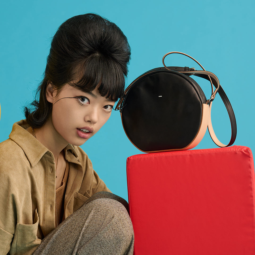 <ESTINE> Logical Series Leather Shoulder Bag / Black