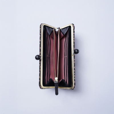 <kissora> Kotoinden Kiss Lock Long Wallet / Hyotan BLK