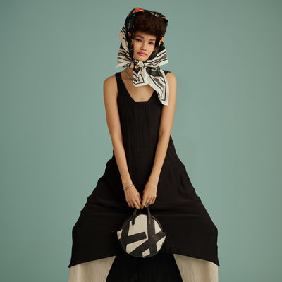 <ESTINE> Esquisse Series Hand Painted 2 Way Bag / Black