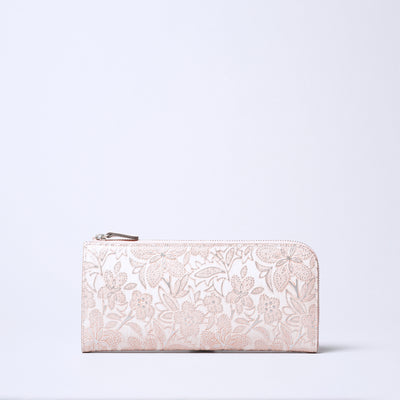 <ARUKAN> Claire L Zip Long Wallet / Pearl White