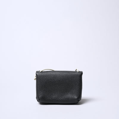 <SENTI FLATTER THE SENSES> Shrink Leather Neck Wallet / Ivory x Black