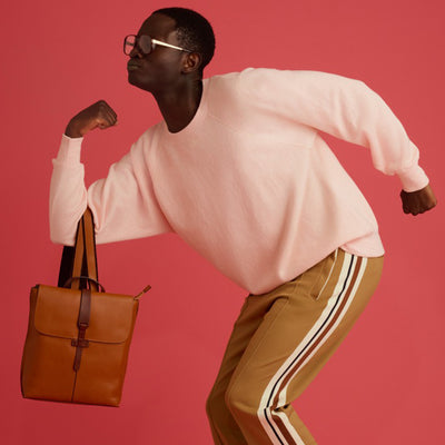 <Laisser Faire> Search Vegetable Tanned Combination Back Pack / Camel