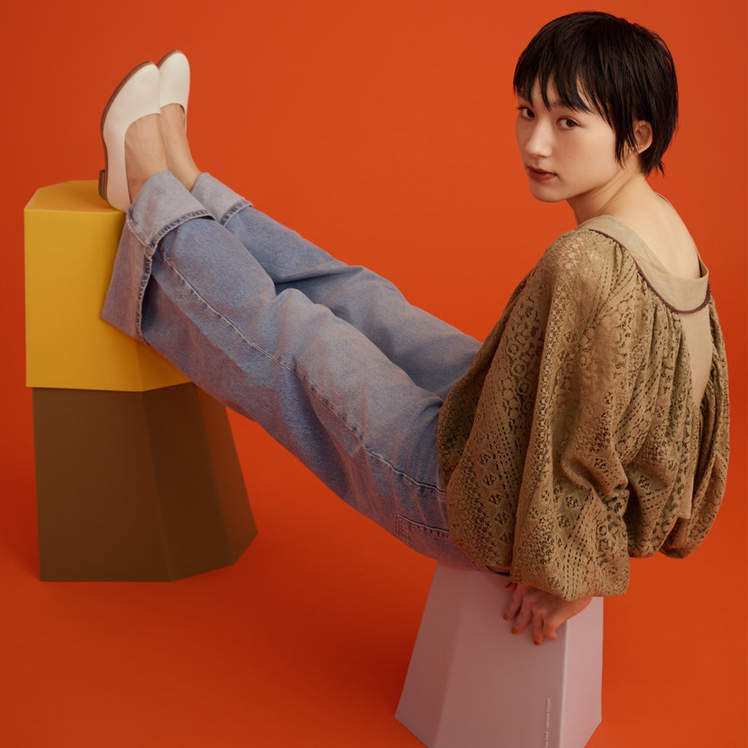 ＜ユードット＞ワンピースフラット/ホワイト