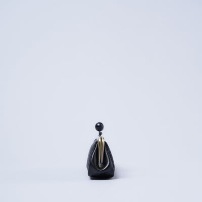 ＜キソラ＞古都印伝 がま口 眼鏡ケース/瓢箪BLK (ブラック)