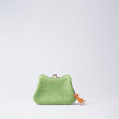 <aoneco> Kiss Lock Mini Wallet / Leaf