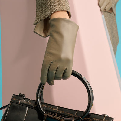 ＜ヒラタショウテン＞羊革手袋 婦人用ショート/グレージュ