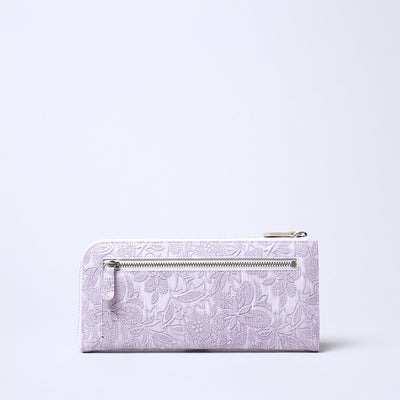 <ARUKAN> Claire L Zip Long Wallet / Pearl White