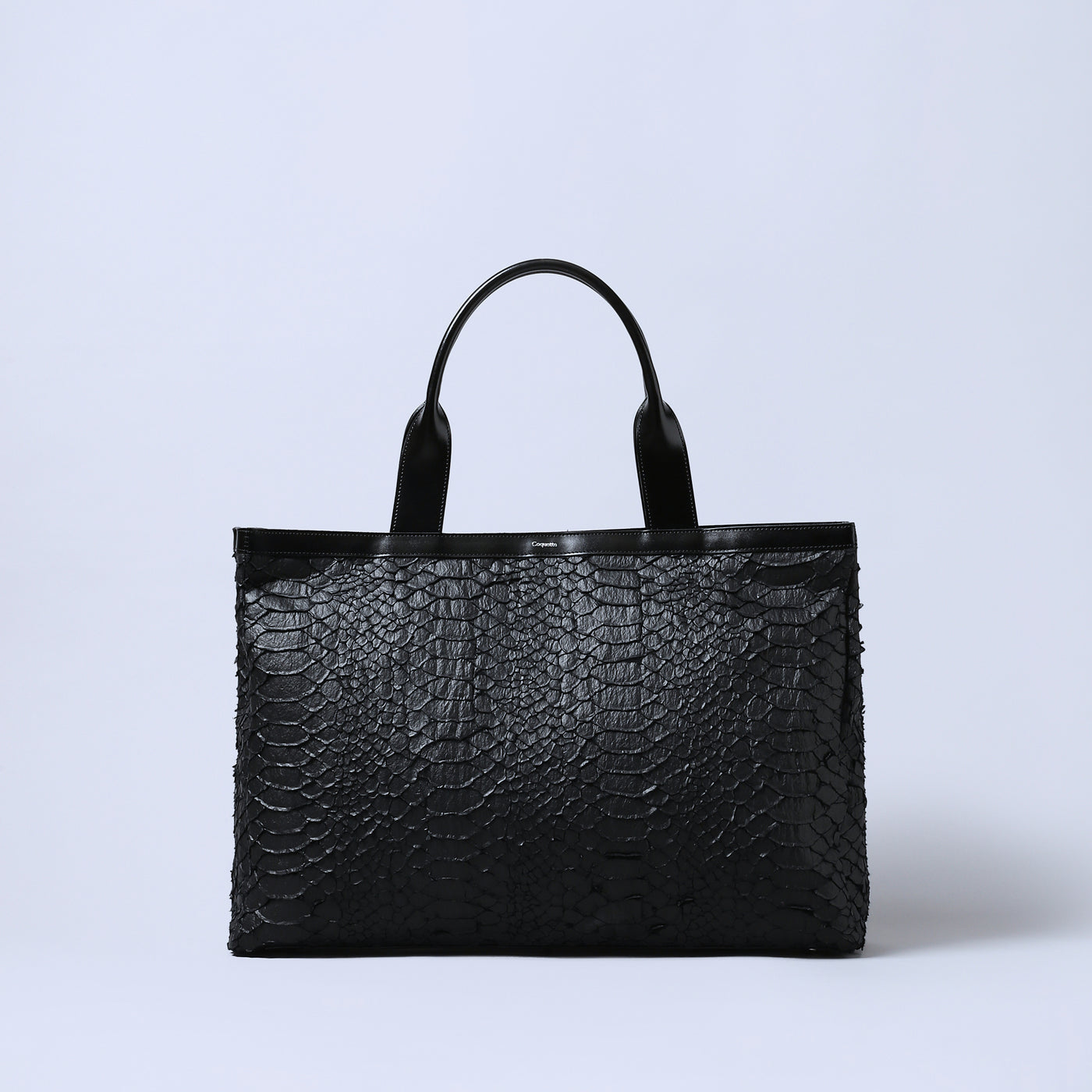 ＜コケット＞Large Tote Bag（Snake Wool)/ブラック