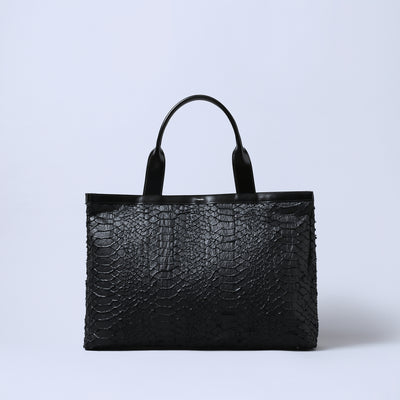 ＜コケット＞Large Tote Bag（Snake Wool)/ブラック