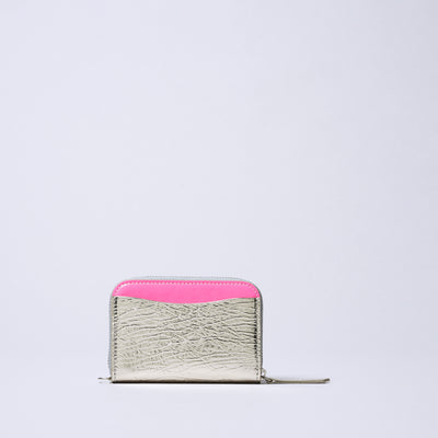 ＜Coquette＞Round Mini Wallet（shiny）/藍色×金色