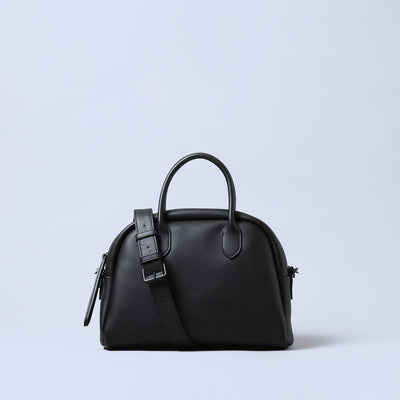 ＜ESTINE＞Minula系列 兩用皮革手提包/黑色