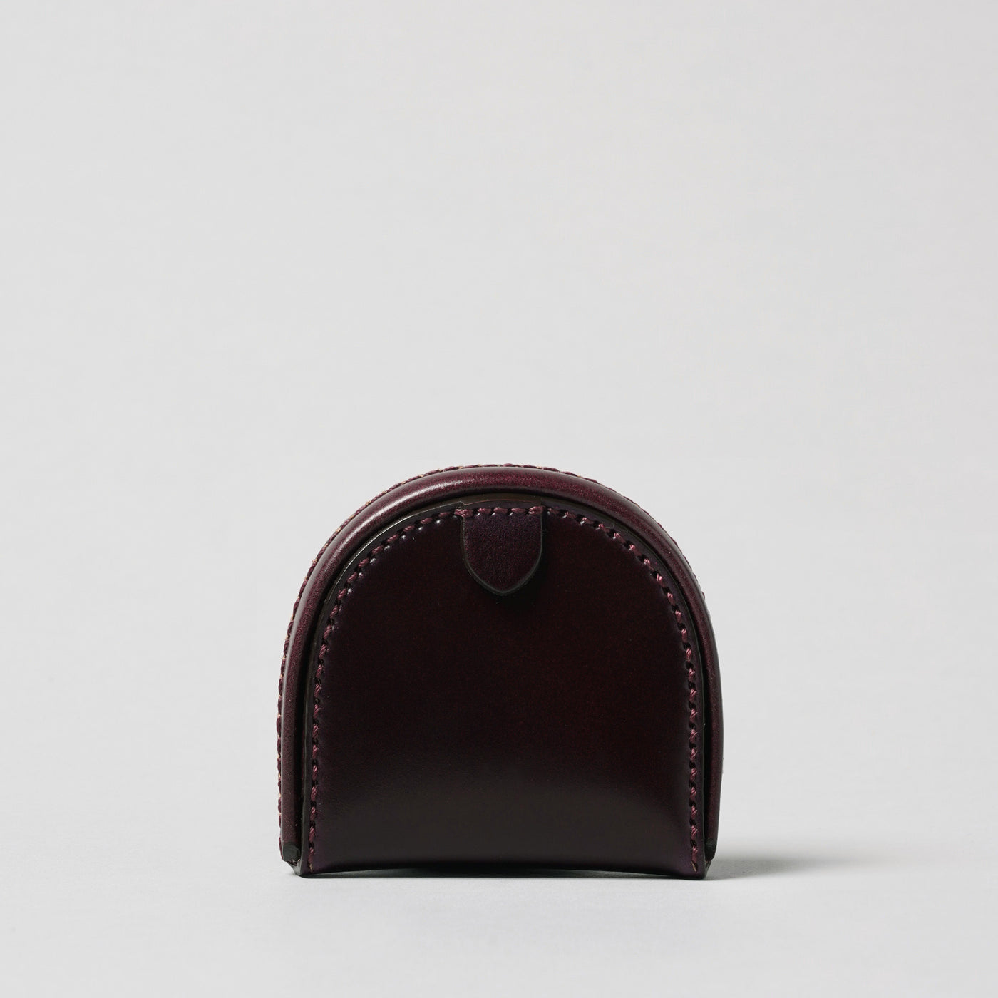 <Hawk Feathers>  Cordovan Horseshoe Shaped Coin Case / Navy