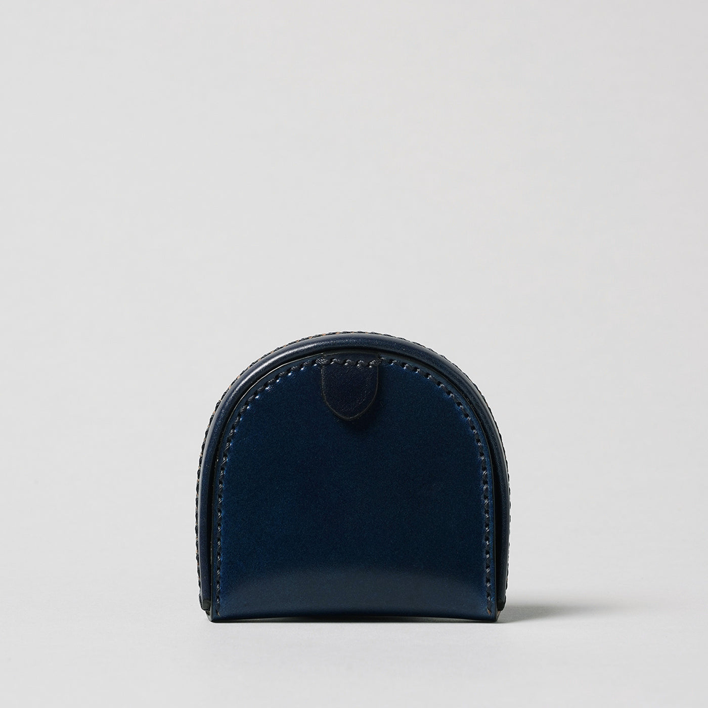 <Hawk Feathers>  Cordovan Horseshoe Shaped Coin Case / Navy