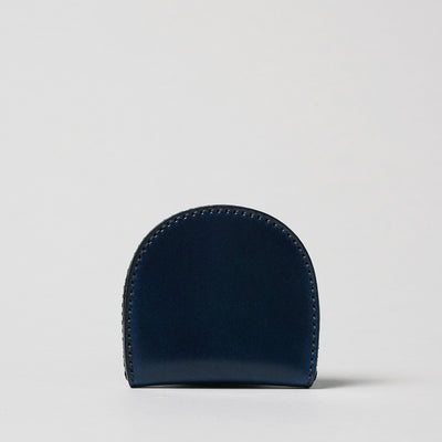 <Hawk Feathers>  Cordovan Horseshoe Shaped Coin Case / Navy