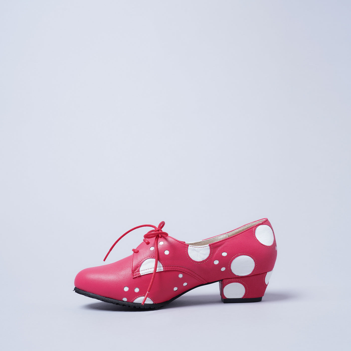 ＜クツネ＞LAST FLOWER PUMPS/ドット（ピンク×ホワイト）