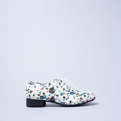 <KUTSUNE> BLUCHER STRAIGHT CHIP /  Liberty Dot White (Multi)