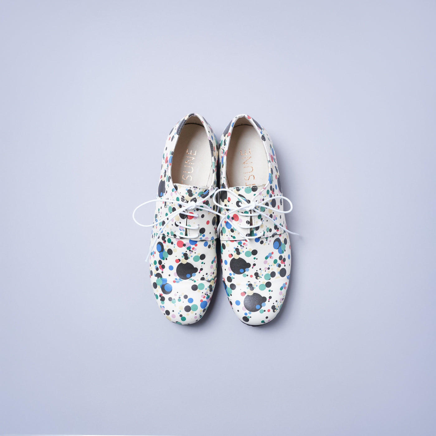 <KUTSUNE> BLUCHER STRAIGHT CHIP /  Liberty Dot White (Multi)