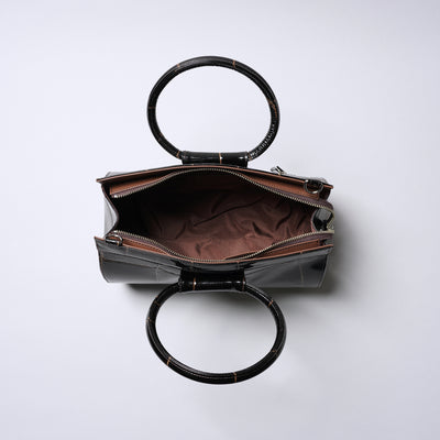 ＜リアルマインド ブラックレーベル＞プリマボルサ 筒形ショルダーバッグ/チョコ