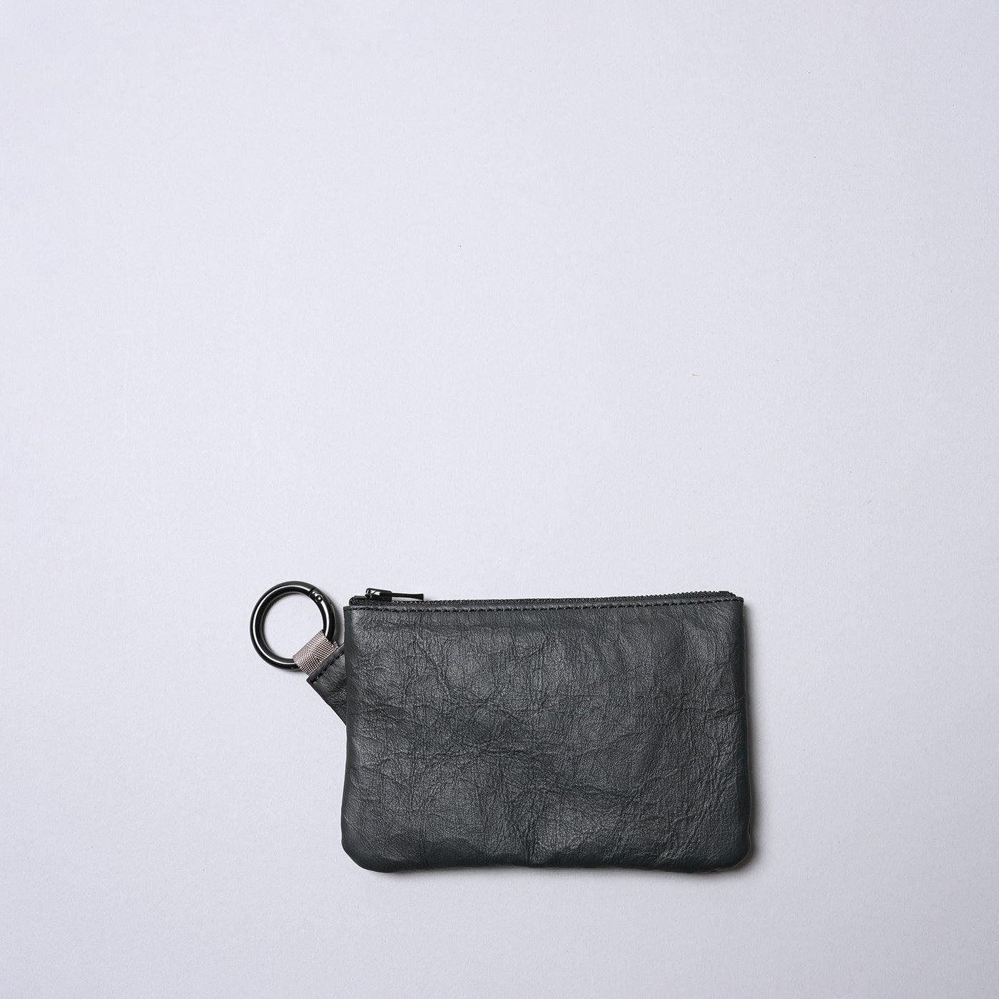 <SENTI FLATTER THE SENSES> Super Lightweight Dyneema Leather Ring Pouch M / Black