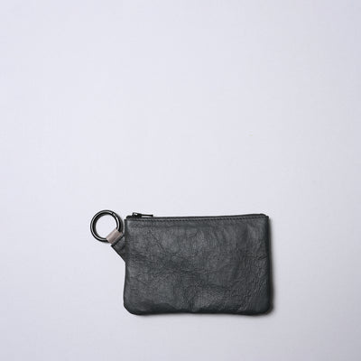 <SENTI FLATTER THE SENSES> Super Lightweight Dyneema Leather Ring Pouch M / All Black