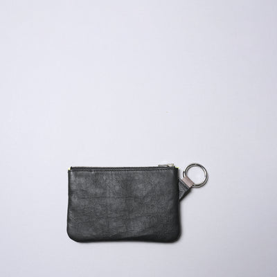 <SENTI FLATTER THE SENSES> Super Lightweight Dyneema Leather Ring Pouch M / All Black