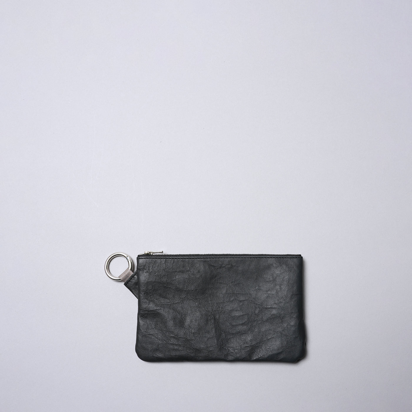 <SENTI FLATTER THE SENSES> Super Lightweight Dyneema Leather Ring Pouch L/ All Black