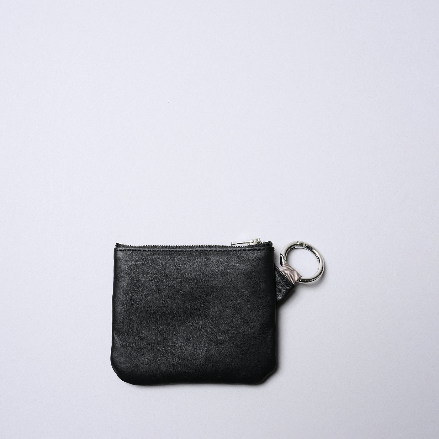 <SENTI FLATTER THE SENSES> Super Lightweight Dyneema Leather Double Zip Pouch / All Black