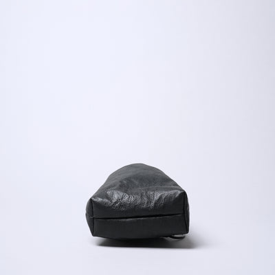 超輕量Dyneema皮革 抽繩束口包M/黑色X駱駝色