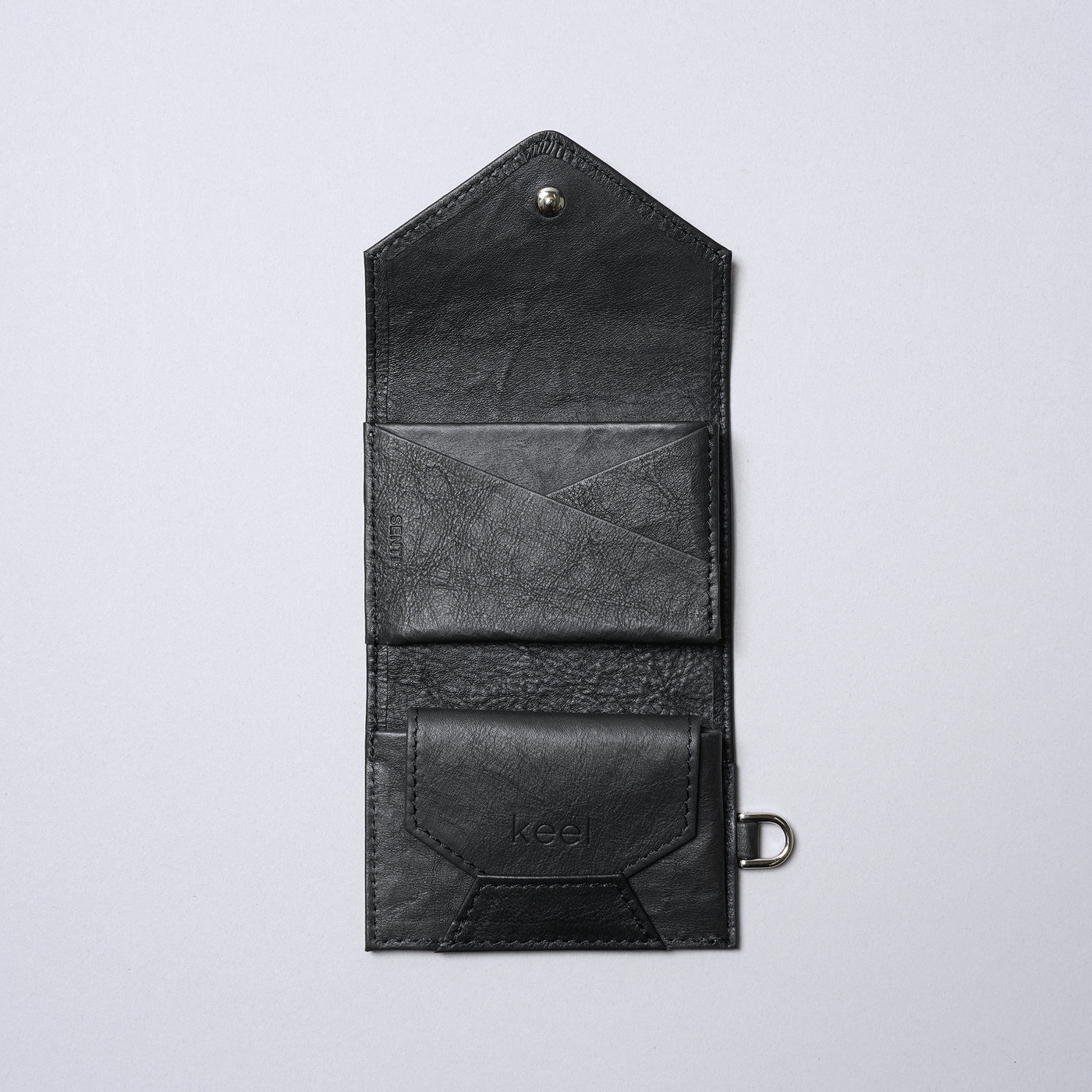 <SENTI FLATTER THE SENSES> Super Lightweight Dyneema Leather Tri-Fold Wallet x Keel Collab / Black