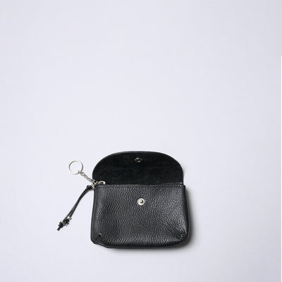 <SENTI FLATTER THE SENSES> Shrink Leather Key & Multi Pouch / Black