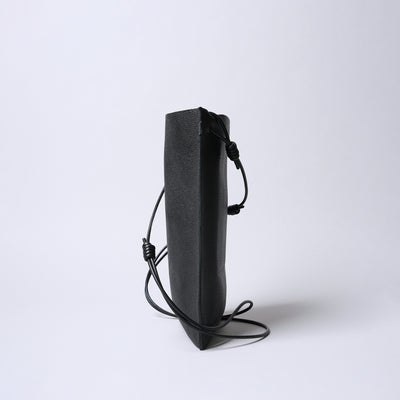 <SENTI FLATTER THE SENSES> Shrink Leather Shoulder Bag / Black