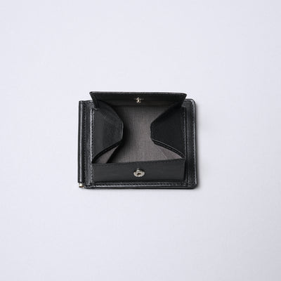 <SENTI FLATTER THE SENSES> Bill Clip & Coin Wallet  / Black