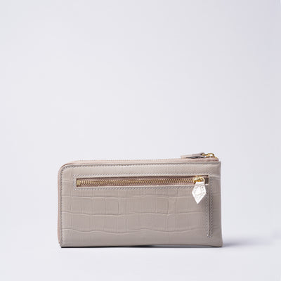 <Nomura Seisakusho> L Zipper Long Wallet (Crocodile Embossed)  / Taupe