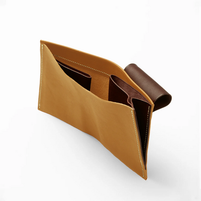 ＜M ripple customized folded wallet, brownish