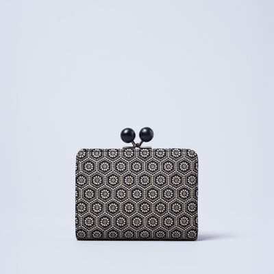 ＜kissora＞古都印傳 口金短夾/龜甲米