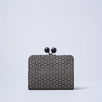 ＜kissora＞古都印傳 口金短夾/龜甲米