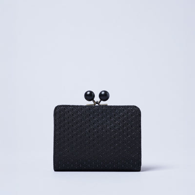 ＜kissora＞古都印傳 口金短夾/龜甲米