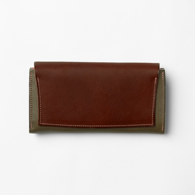 ＜Customized long wallet, brownish