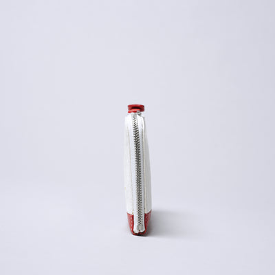 <numeri> Sottile Bi-Color L-zip Long Wallet / White x Red