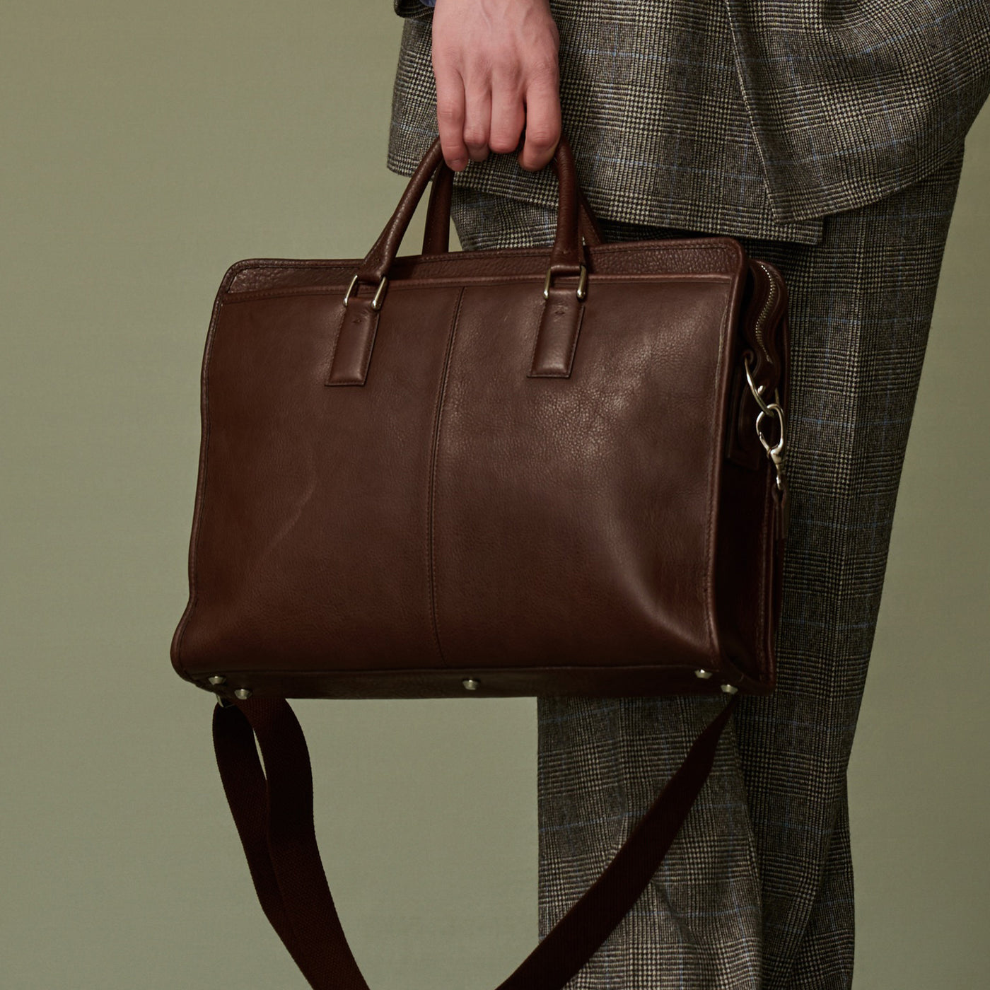 <Flathority> Oil Milling Briefcase / Brown