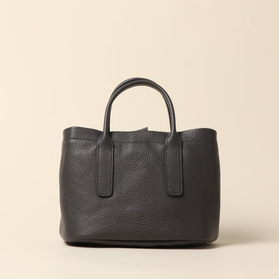 <itten-itten> Leather mini tote / charcoal gray