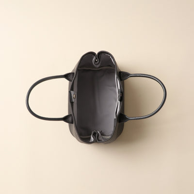 <itten-itten> Leather mini tote / charcoal gray