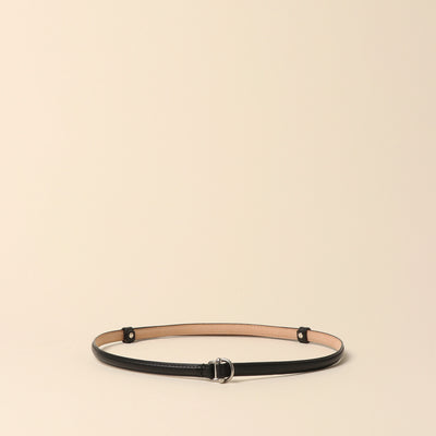 <Annak> Narrow free belt with hook buckle / black