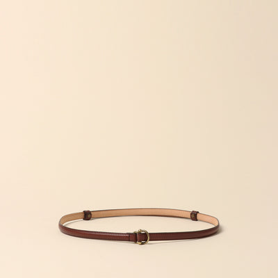 <Annak> Narrow free belt with hook buckle / black