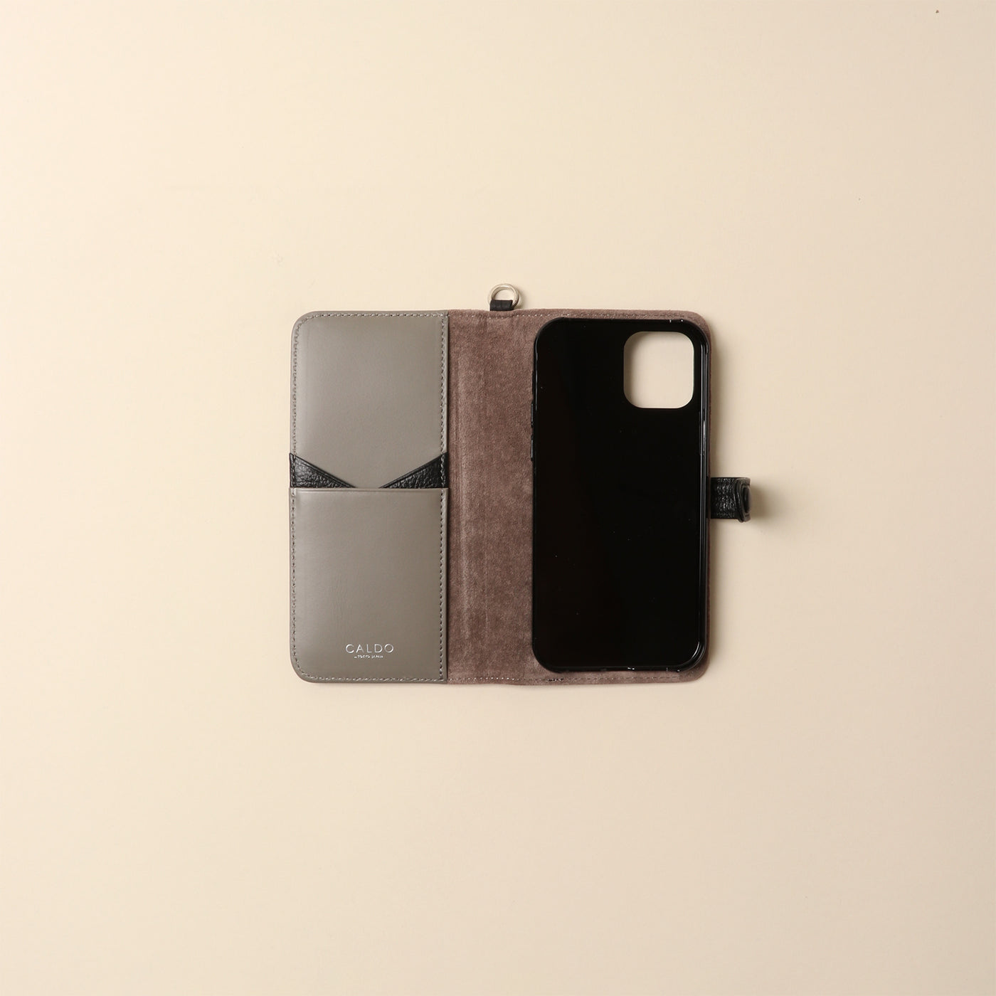 <CALDO tokyo japan> CROSSOVER iPhone Case (iPhone12/12Pro) / Sax Beige