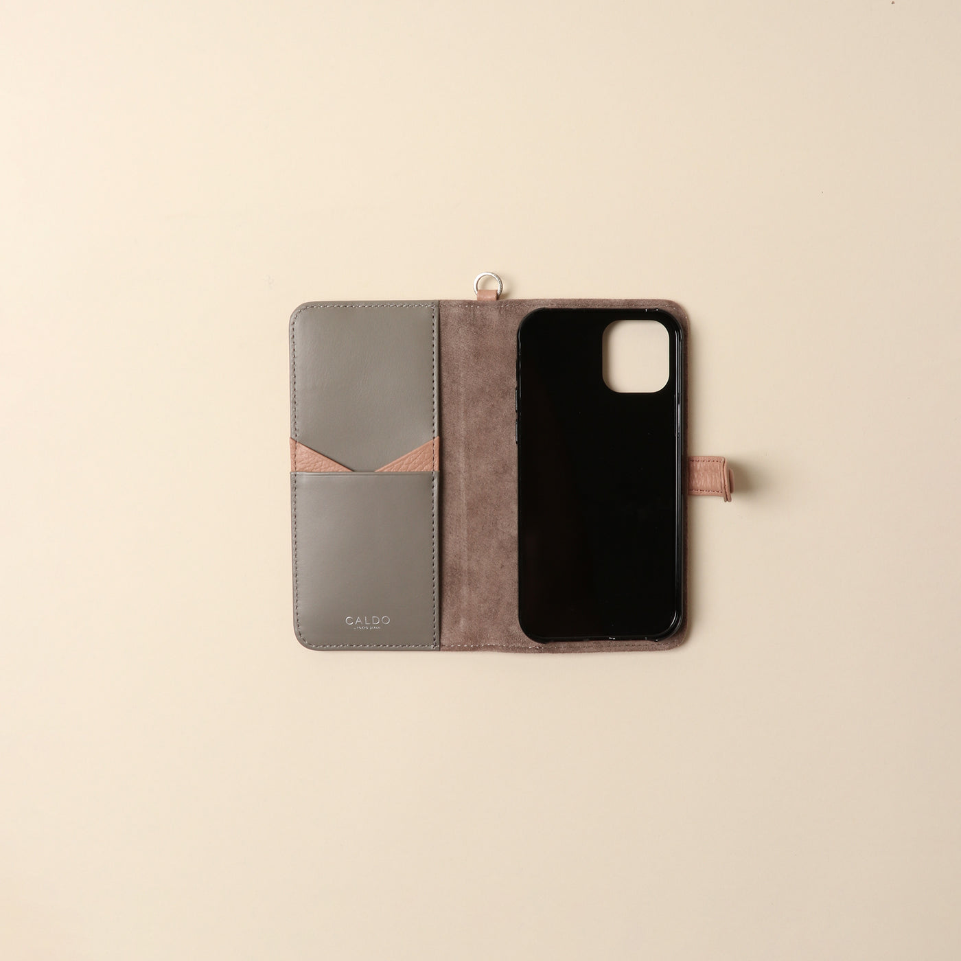 ＜CALDO tokyo japan＞ CROSSOVER iPhone Case (iPhone12/12Pro) / Black Gray